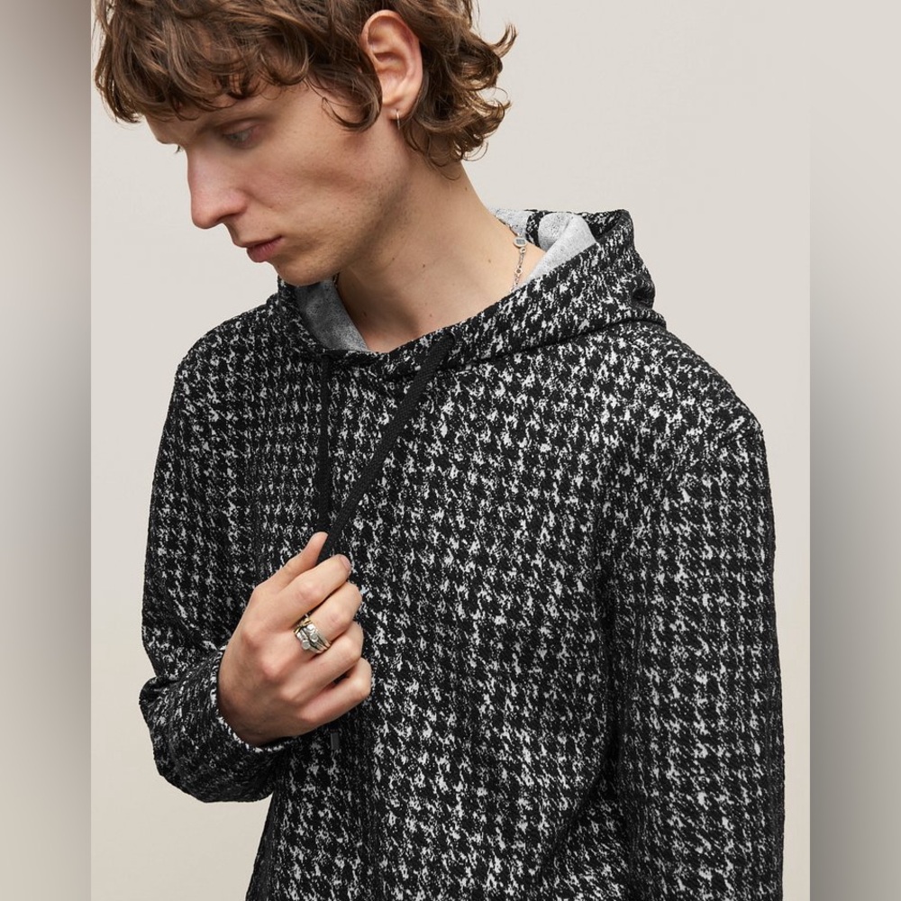 John Varvatos Men's Delancey Houndstooth Hoodie XL MSRP: $398